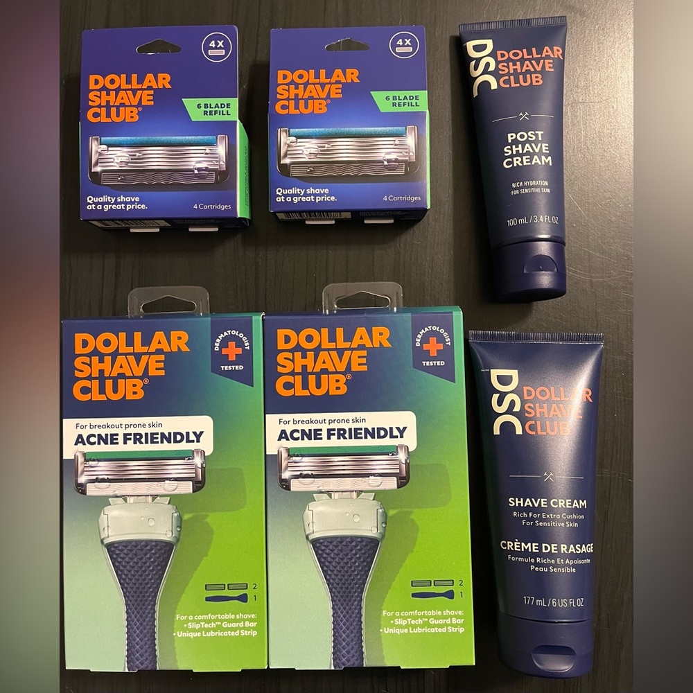 NEW! Dollar Shave Club Razor, Blade Refills, Shaving Cream, Post Shaving Cream